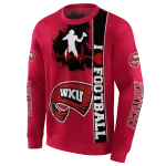 western kentucky hilltoppers football heartbeat red hoodie best selling