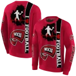western kentucky hilltoppers football heartbeat red hoodie best selling