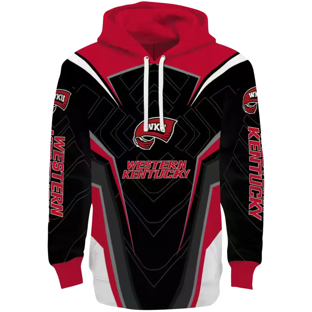 western kentucky hilltoppers futuristic pattern red black hoodie best selling western kentucky hilltoppers futuristic pattern red black hoodie best selling