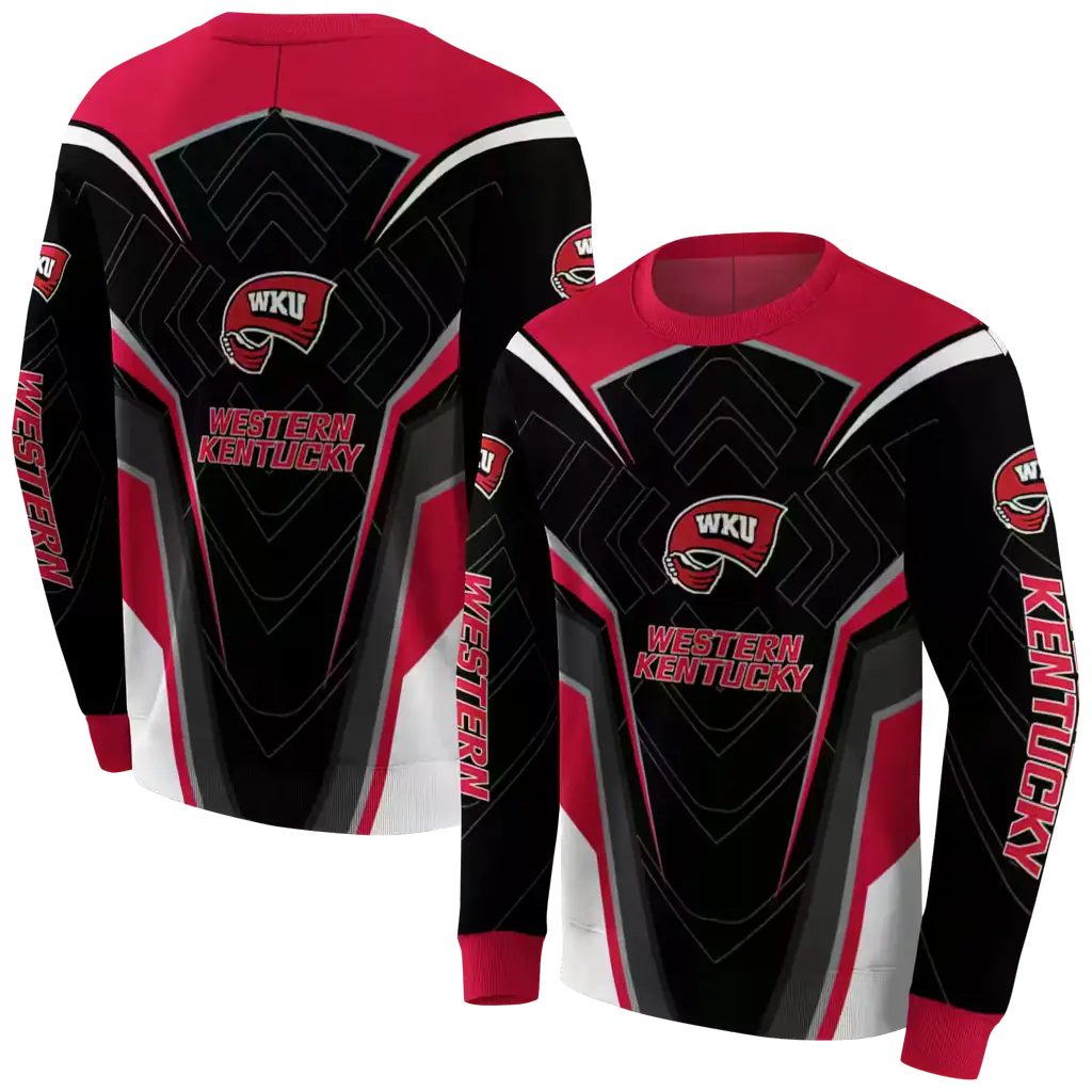western kentucky hilltoppers futuristic pattern red black hoodie premium grade western kentucky hilltoppers futuristic pattern red black hoodie premium grade