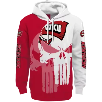 western kentucky hilltoppers graphic punisher red white hoodie best selling