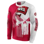 western kentucky hilltoppers graphic punisher red white hoodie best selling