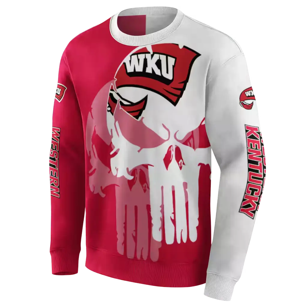 western kentucky hilltoppers graphic punisher red white hoodie new arrival western kentucky hilltoppers graphic punisher red white hoodie new arrival