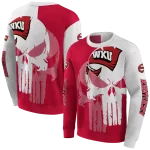 western kentucky hilltoppers graphic punisher red white hoodie best selling