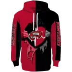 western kentucky hilltoppers heartbeat graphic red hoodie best selling
