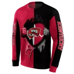 western kentucky hilltoppers heartbeat graphic red hoodie best selling