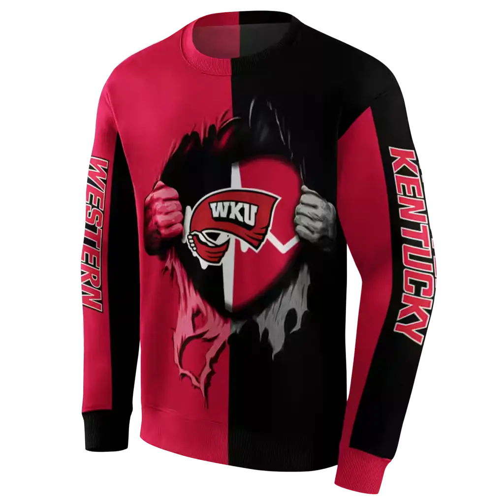 western kentucky hilltoppers heartbeat graphic red hoodie new arrival western kentucky hilltoppers heartbeat graphic red hoodie new arrival