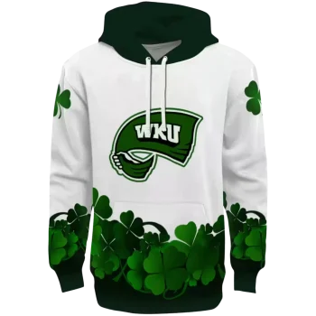 western kentucky hilltoppers lucky motif white green hoodie best selling