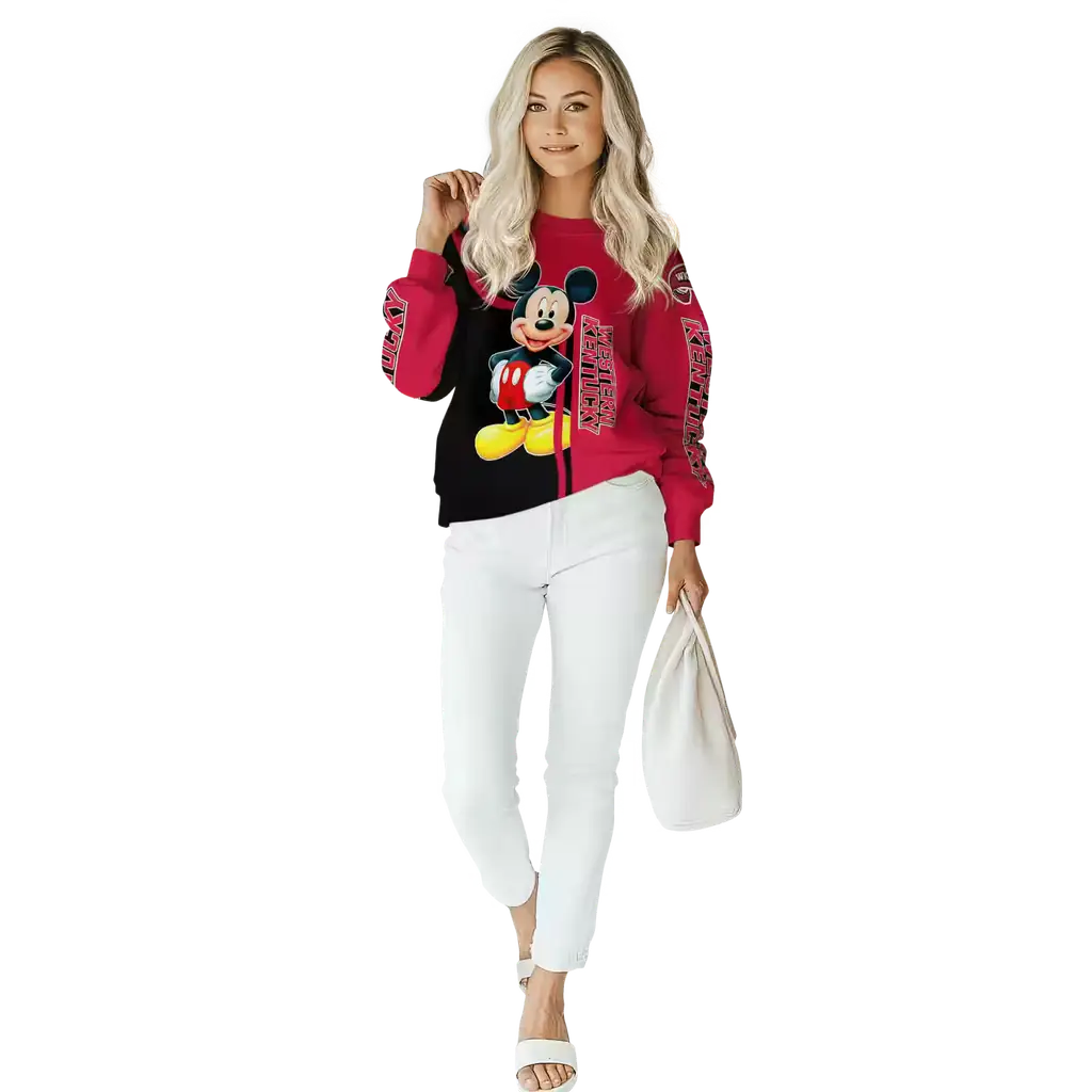 western kentucky hilltoppers mickey mouse red black hoodie trendy western kentucky hilltoppers mickey mouse red black hoodie trendy