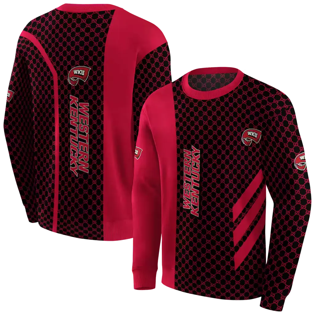 western kentucky hilltoppers monogram pattern red hoodie premium grade western kentucky hilltoppers monogram pattern red hoodie premium grade