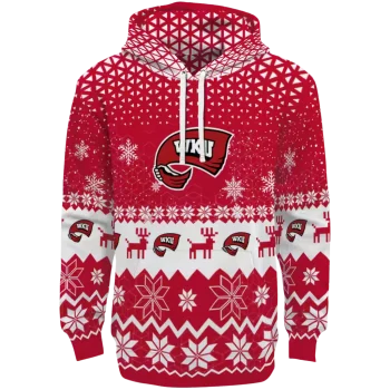 western kentucky hilltoppers reindeer motif red hoodie best selling
