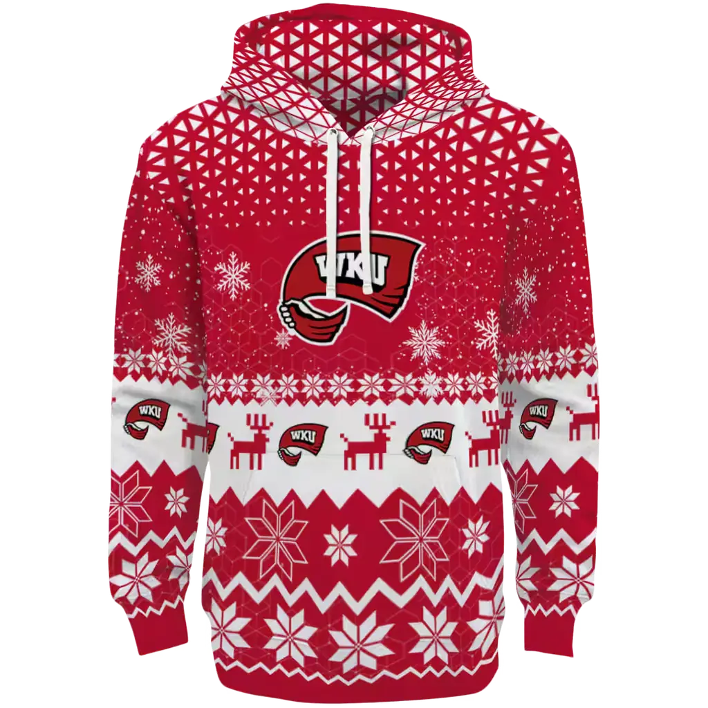 western kentucky hilltoppers reindeer motif red hoodie best selling western kentucky hilltoppers reindeer motif red hoodie best selling