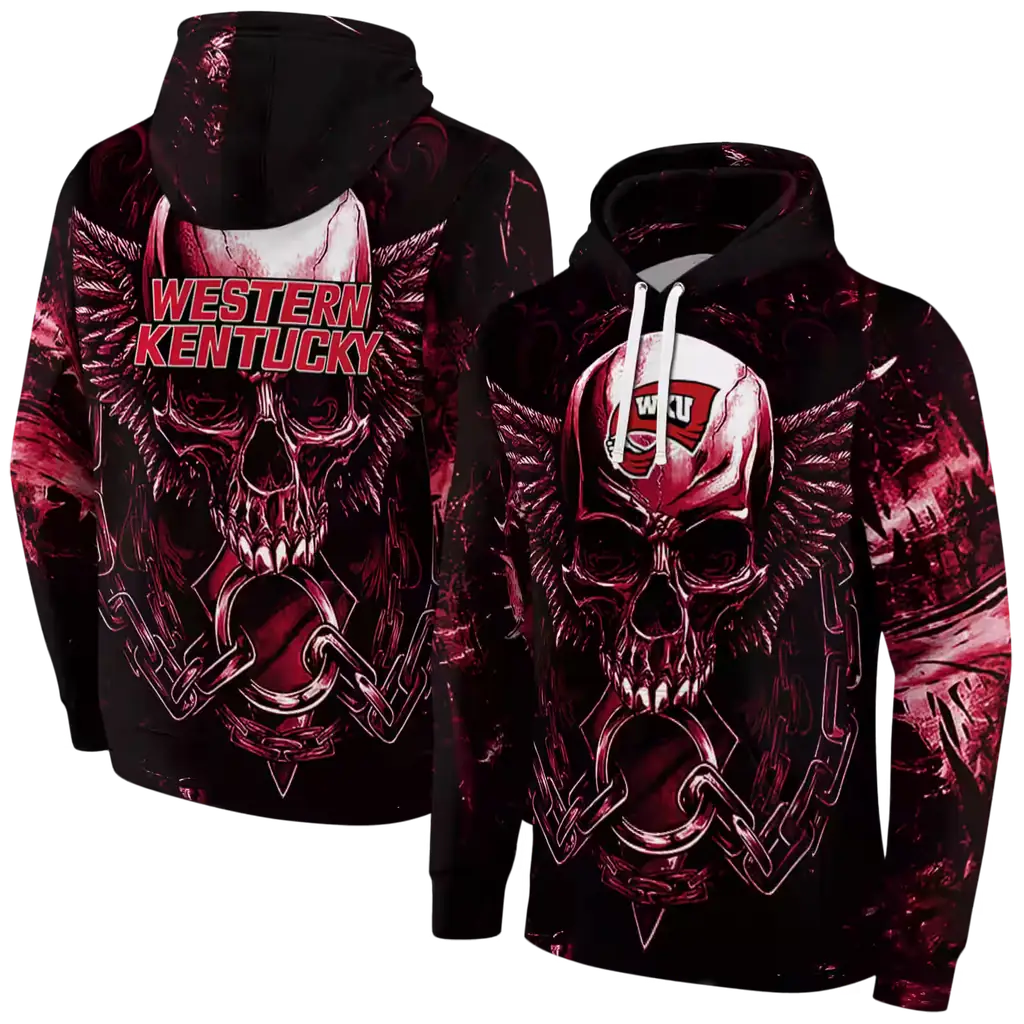 western kentucky hilltoppers skull artwork red black hoodie fashion forward western kentucky hilltoppers skull artwork red black hoodie fashion forward