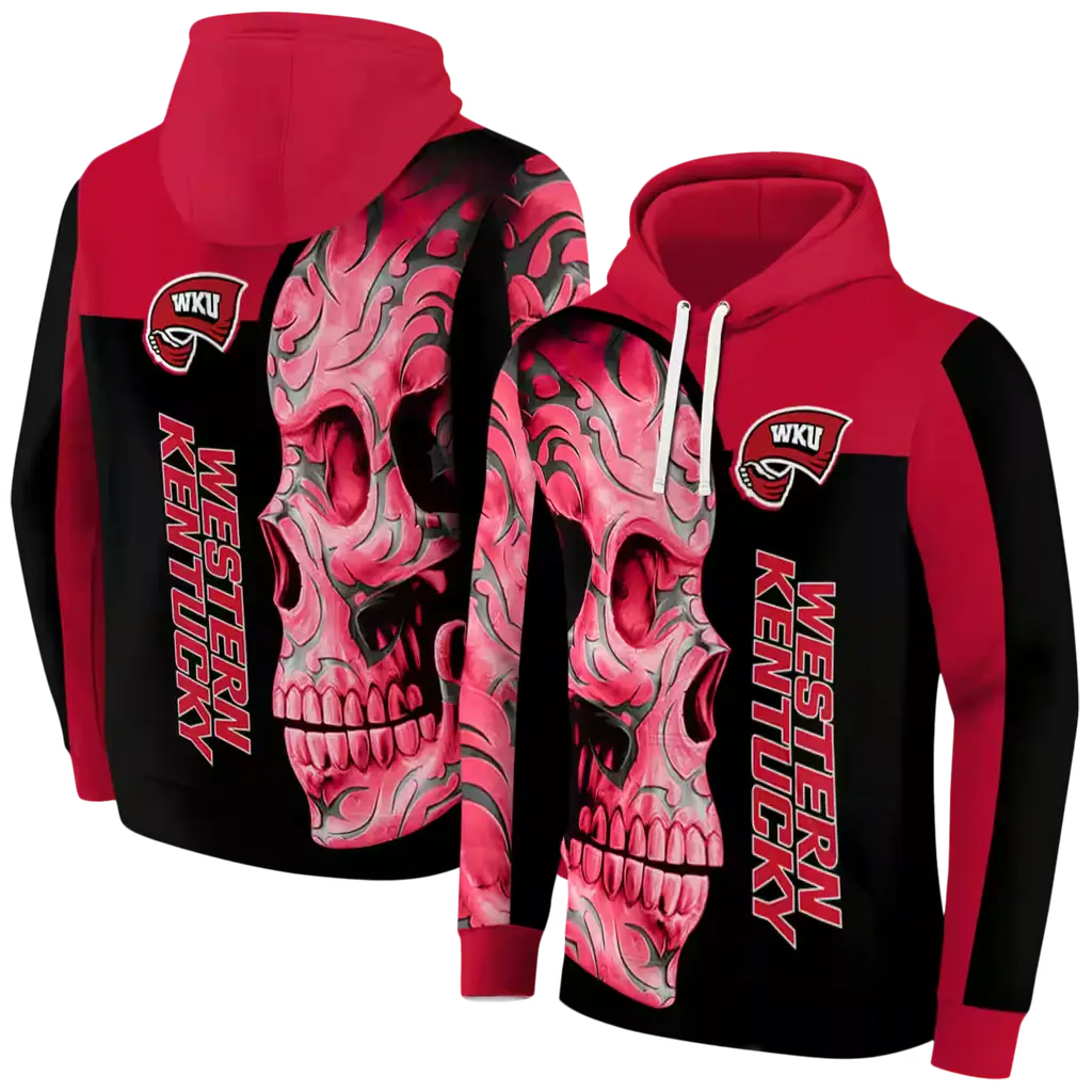 western kentucky hilltoppers skull motif red black hoodie fashion forward western kentucky hilltoppers skull motif red black hoodie fashion forward