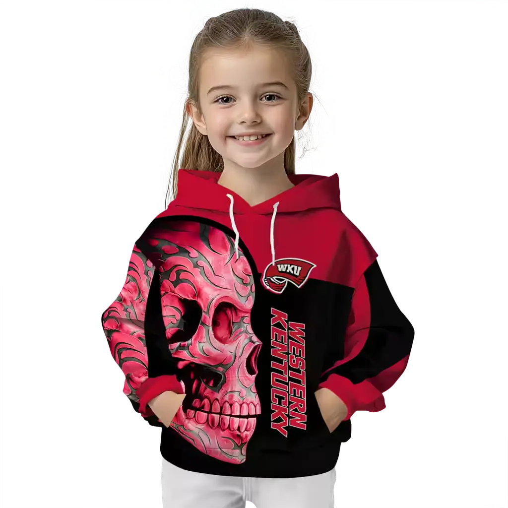 western kentucky hilltoppers skull motif red black hoodie top rated western kentucky hilltoppers skull motif red black hoodie top rated
