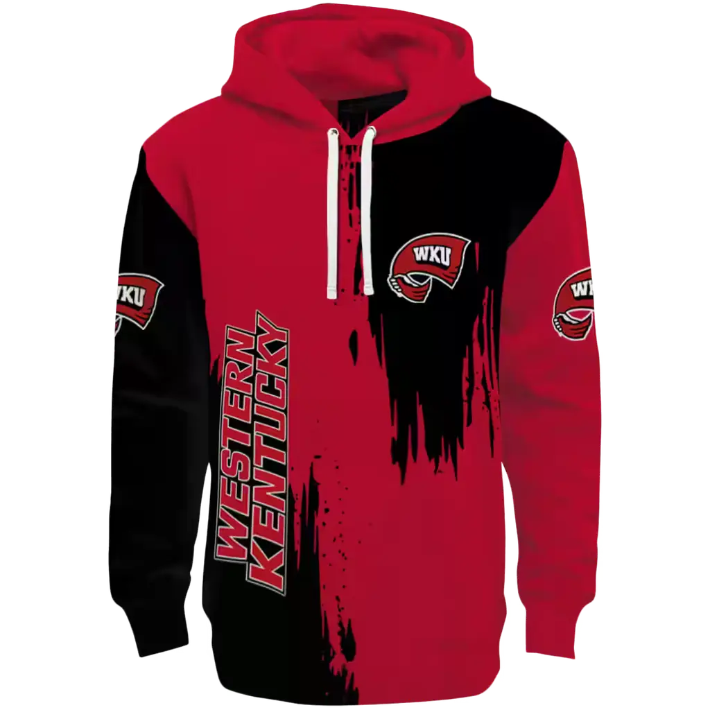 western kentucky hilltoppers splatter effect red hoodie best selling western kentucky hilltoppers splatter effect red hoodie best selling