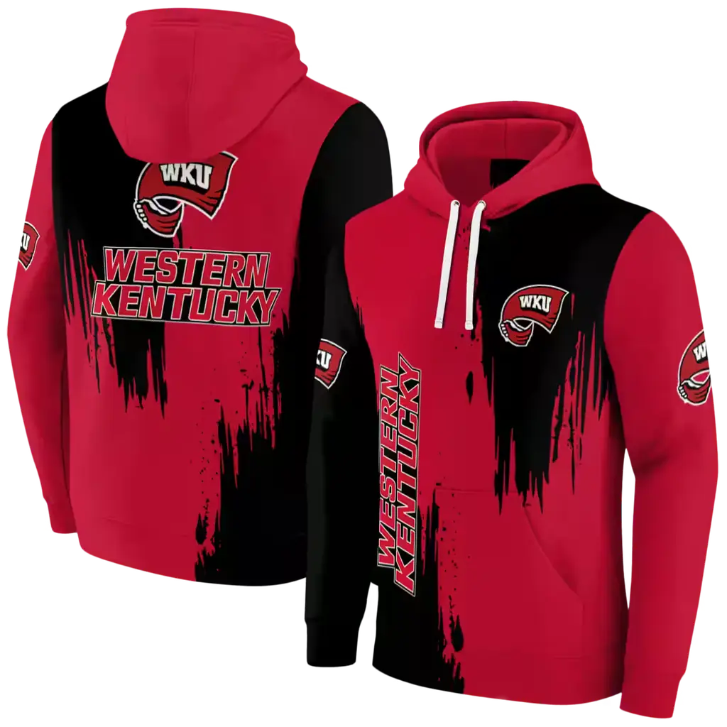 western kentucky hilltoppers splatter effect red hoodie fashion forward western kentucky hilltoppers splatter effect red hoodie fashion forward