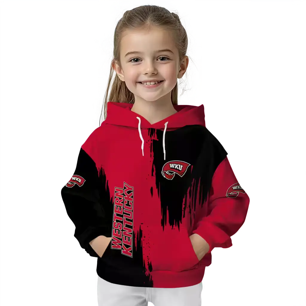 western kentucky hilltoppers splatter effect red hoodie top rated western kentucky hilltoppers splatter effect red hoodie top rated