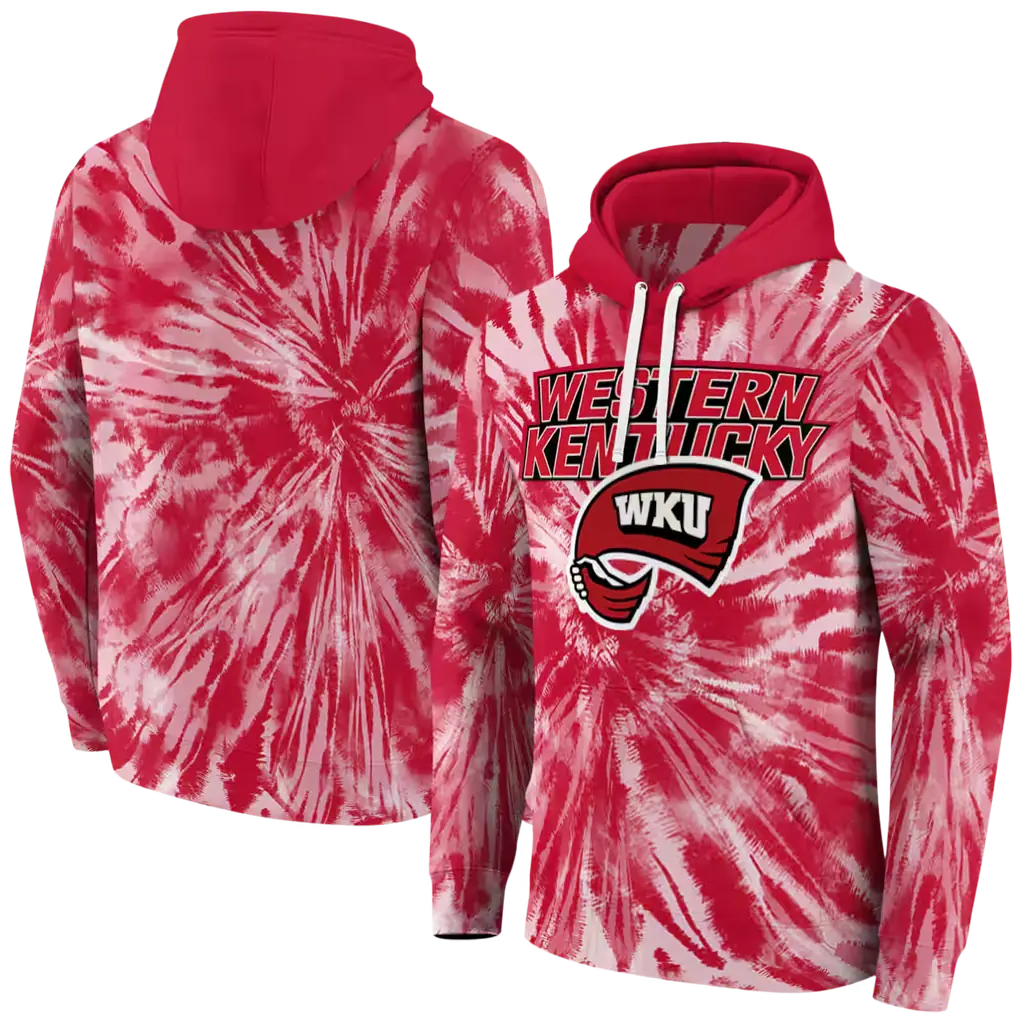 western kentucky hilltoppers tie dye pattern red hoodie fashion forward western kentucky hilltoppers tie dye pattern red hoodie fashion forward