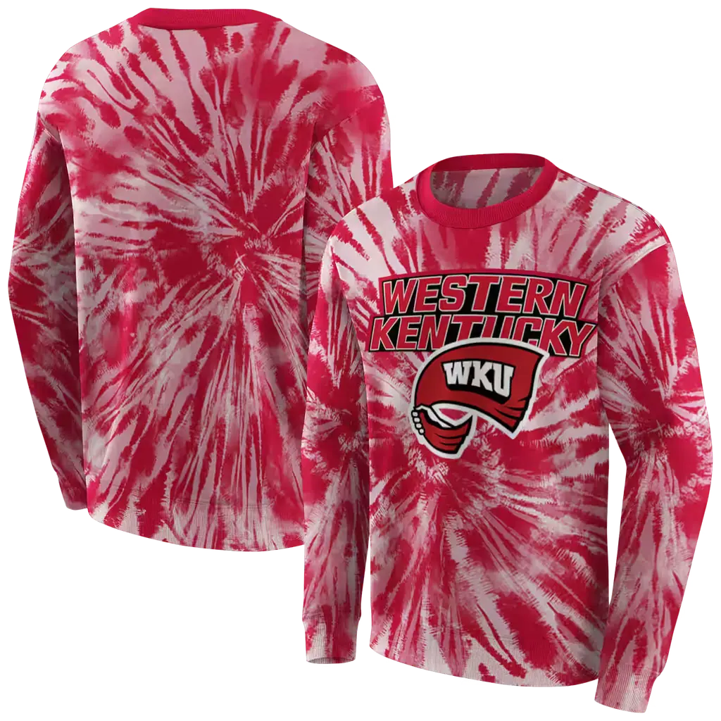 western kentucky hilltoppers tie dye pattern red hoodie premium grade western kentucky hilltoppers tie dye pattern red hoodie premium grade