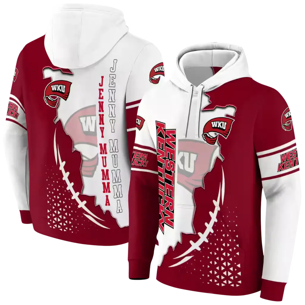 western kentucky hilltoppers triangular pattern red white hoodie fashion forward western kentucky hilltoppers triangular pattern red white hoodie fashion forward