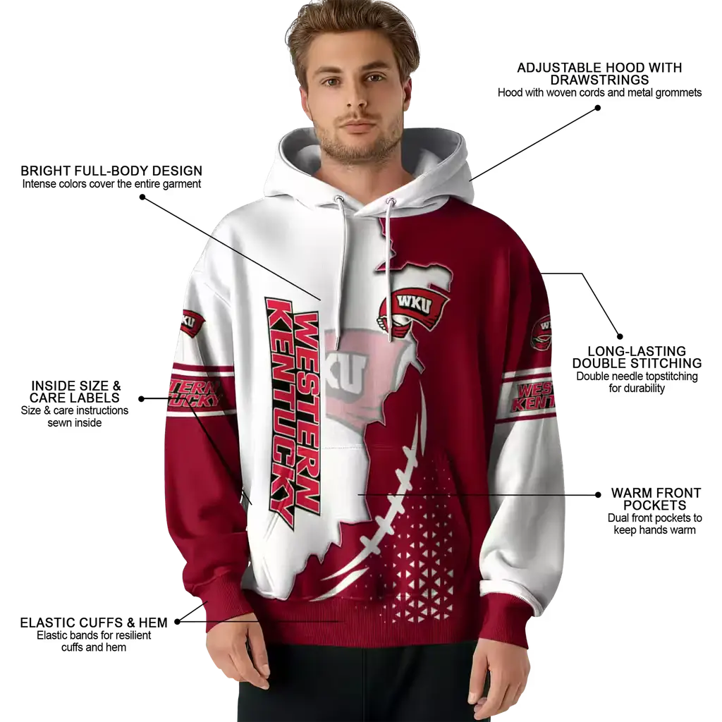 western kentucky hilltoppers triangular pattern red white hoodie latest model western kentucky hilltoppers triangular pattern red white hoodie latest model