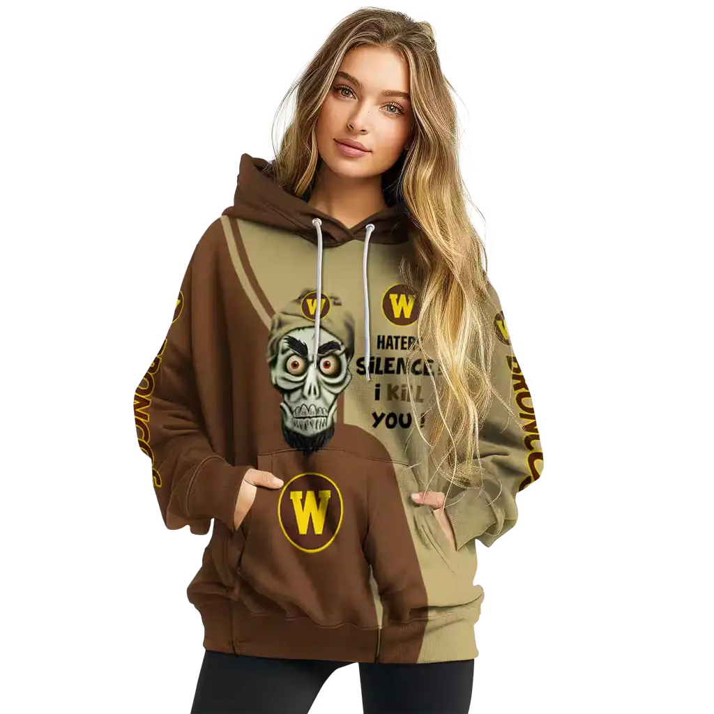 western michigan broncos achmed skull brown hoodie high quality western michigan broncos achmed skull brown hoodie high quality