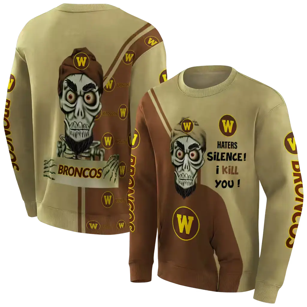 western michigan broncos achmed skull brown hoodie premium grade western michigan broncos achmed skull brown hoodie premium grade