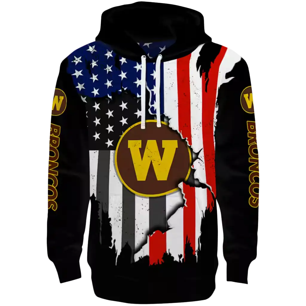 western michigan broncos american pride black hoodie best selling western michigan broncos american pride black hoodie best selling