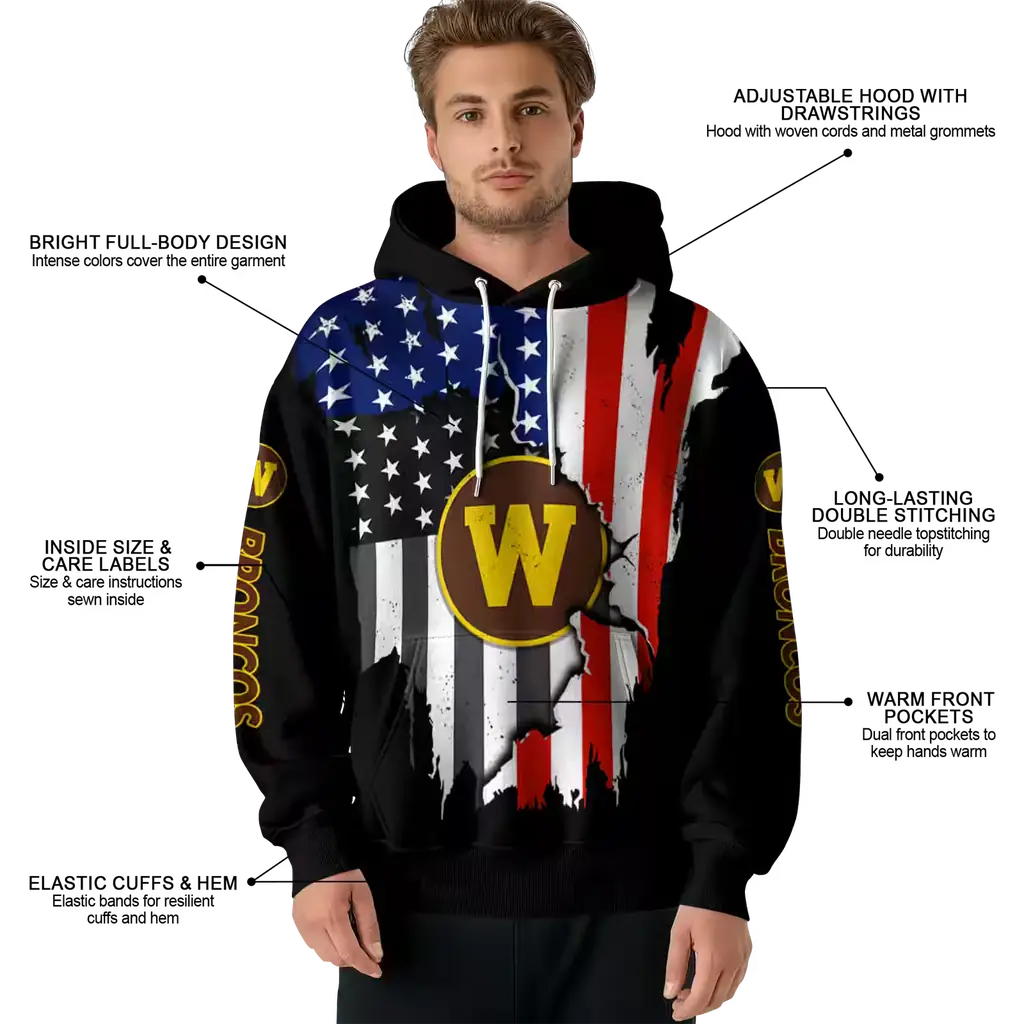 western michigan broncos american pride black hoodie latest model western michigan broncos american pride black hoodie latest model