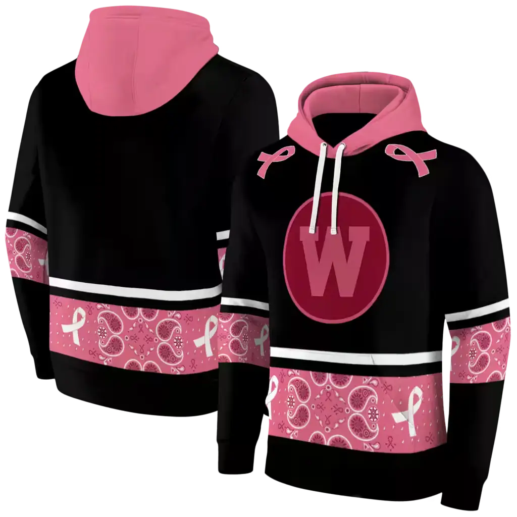 western michigan broncos awareness ribbon black pink hoodie fashion forward western michigan broncos awareness ribbon black pink hoodie fashion forward
