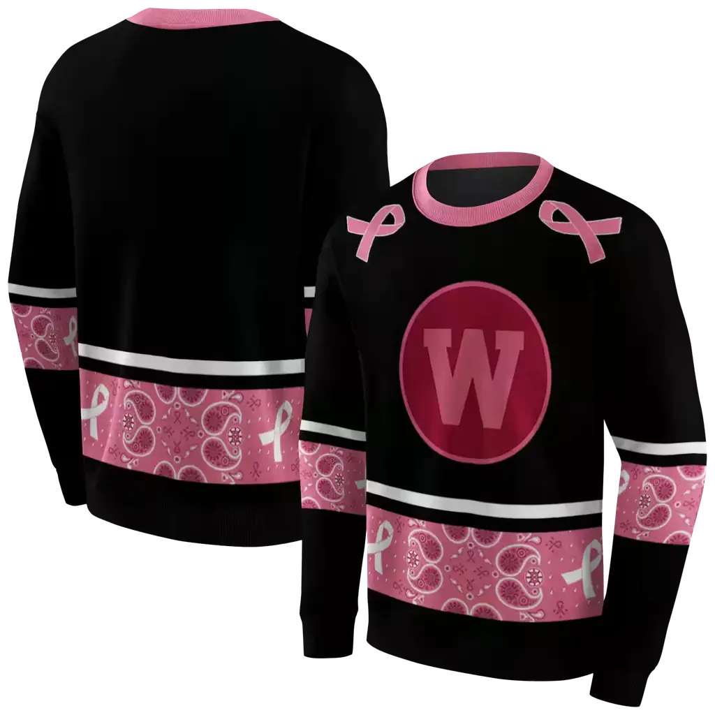 western michigan broncos awareness ribbon black pink hoodie premium grade western michigan broncos awareness ribbon black pink hoodie premium grade