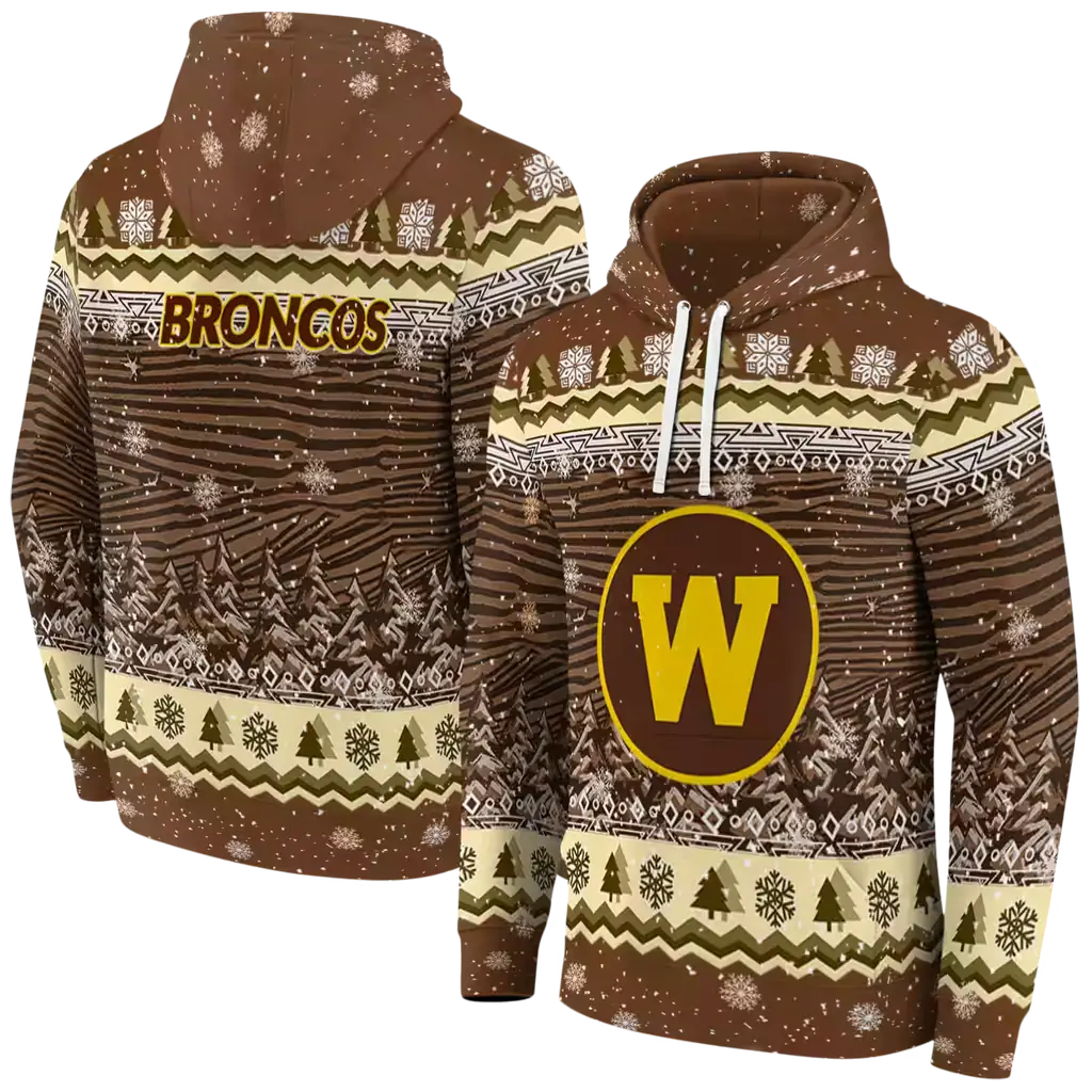 western michigan broncos christmas trees brown hoodie fashion forward western michigan broncos christmas trees brown hoodie fashion forward