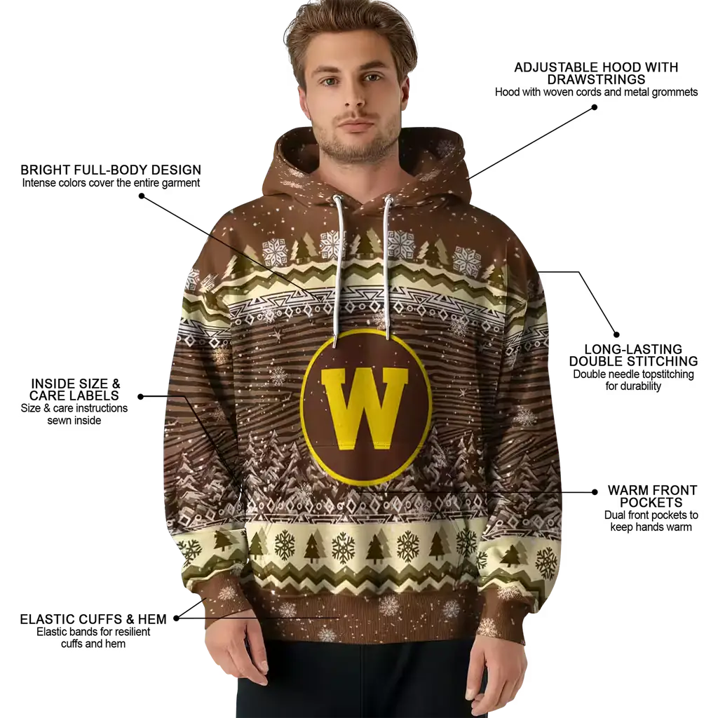 western michigan broncos christmas trees brown hoodie latest model western michigan broncos christmas trees brown hoodie latest model
