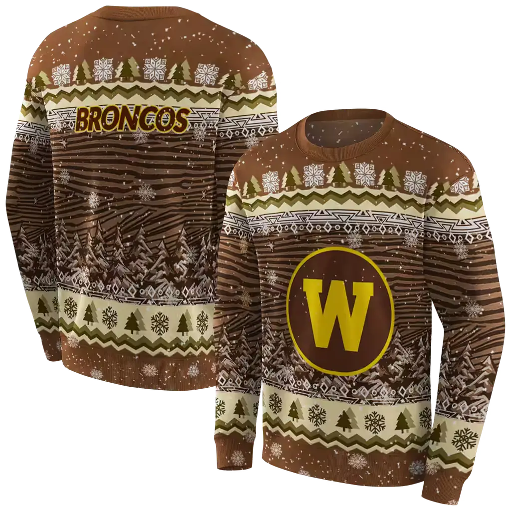 western michigan broncos christmas trees brown hoodie premium grade western michigan broncos christmas trees brown hoodie premium grade