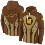 western michigan broncos concentric lines brown black hoodie best selling