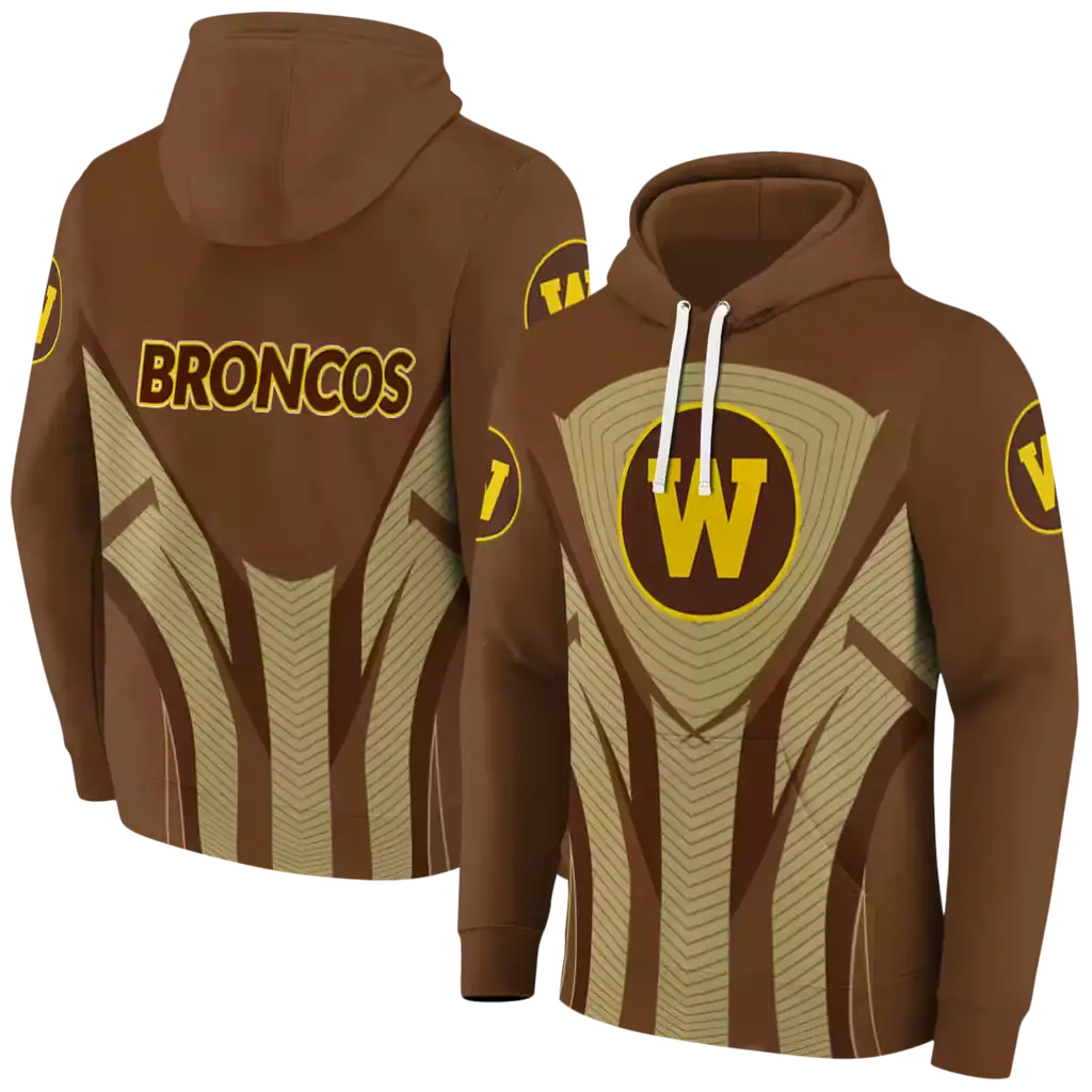 western michigan broncos concentric lines brown black hoodie fashion forward western michigan broncos concentric lines brown black hoodie fashion forward
