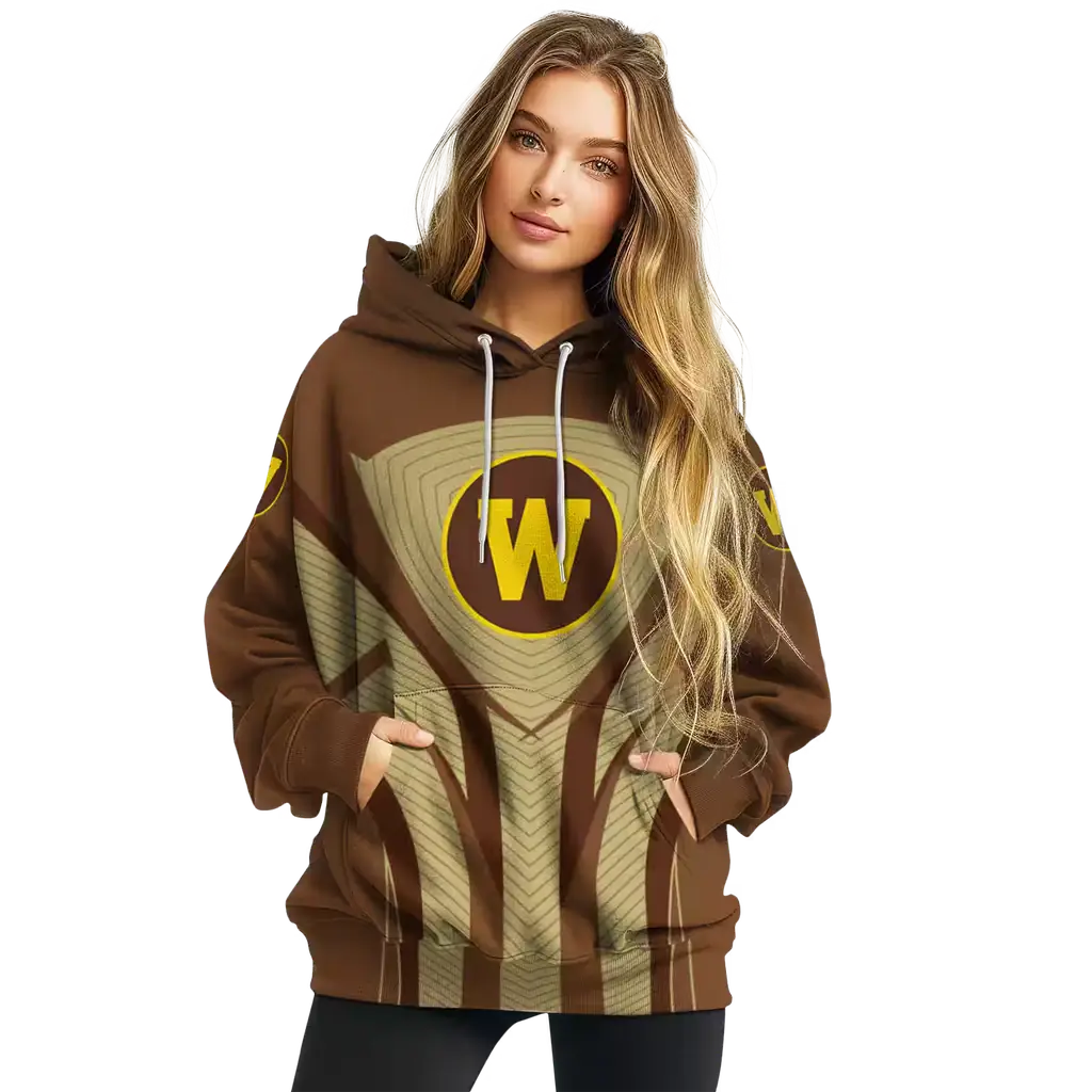 western michigan broncos concentric lines brown black hoodie high quality western michigan broncos concentric lines brown black hoodie high quality