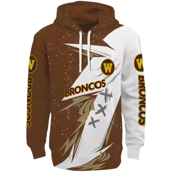 western michigan broncos dynamic slash brown white hoodie best selling