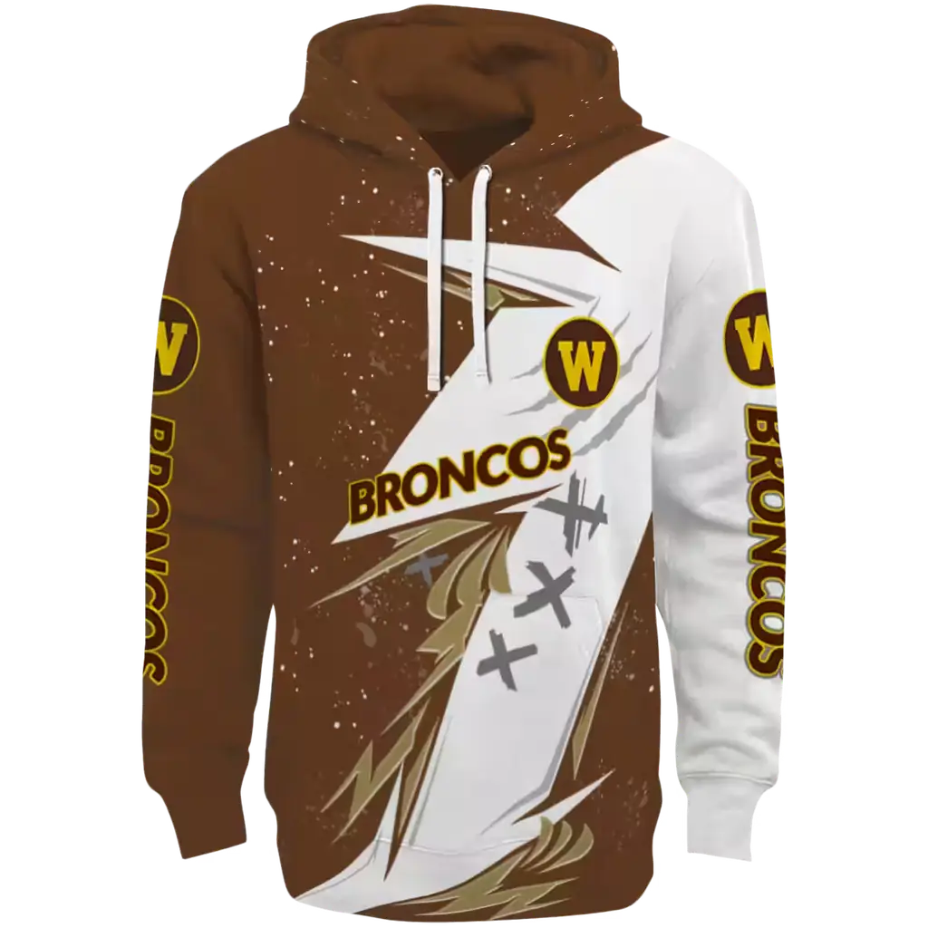 western michigan broncos dynamic slash brown white hoodie best selling western michigan broncos dynamic slash brown white hoodie best selling