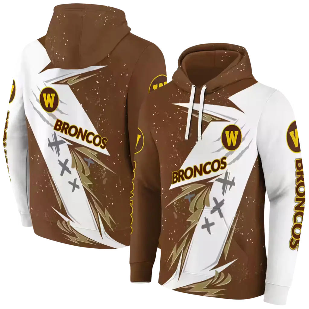 western michigan broncos dynamic slash brown white hoodie fashion forward western michigan broncos dynamic slash brown white hoodie fashion forward