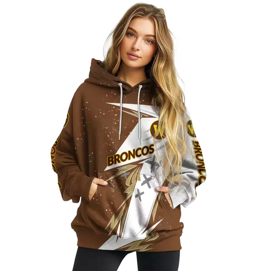 western michigan broncos dynamic slash brown white hoodie high quality western michigan broncos dynamic slash brown white hoodie high quality