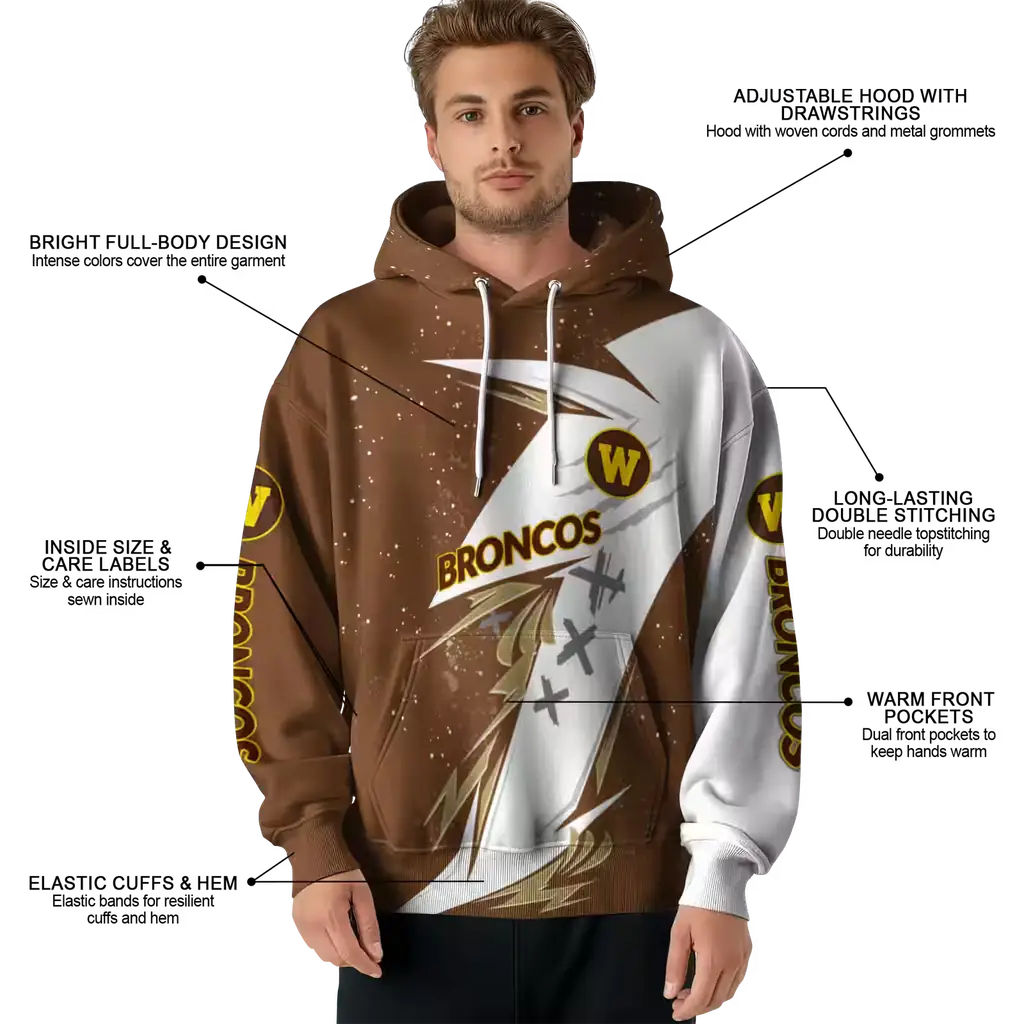 western michigan broncos dynamic slash brown white hoodie latest model western michigan broncos dynamic slash brown white hoodie latest model