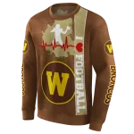 western michigan broncos football heartbeat brown hoodie best selling