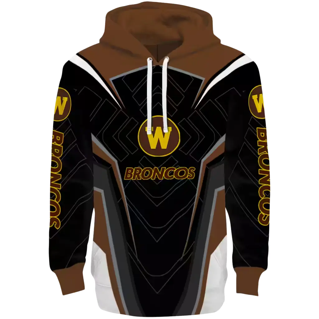 western michigan broncos futuristic pattern brown black hoodie best selling western michigan broncos futuristic pattern brown black hoodie best selling
