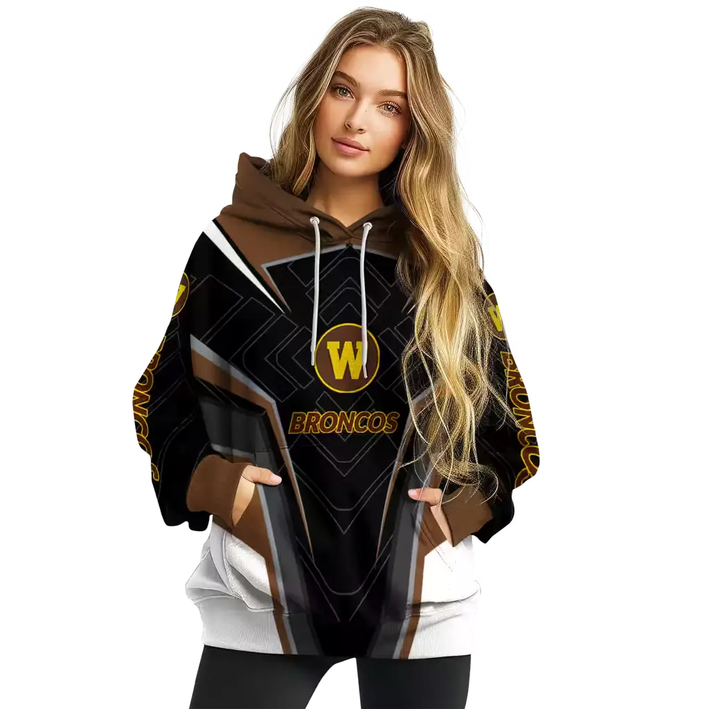 western michigan broncos futuristic pattern brown black hoodie high quality western michigan broncos futuristic pattern brown black hoodie high quality