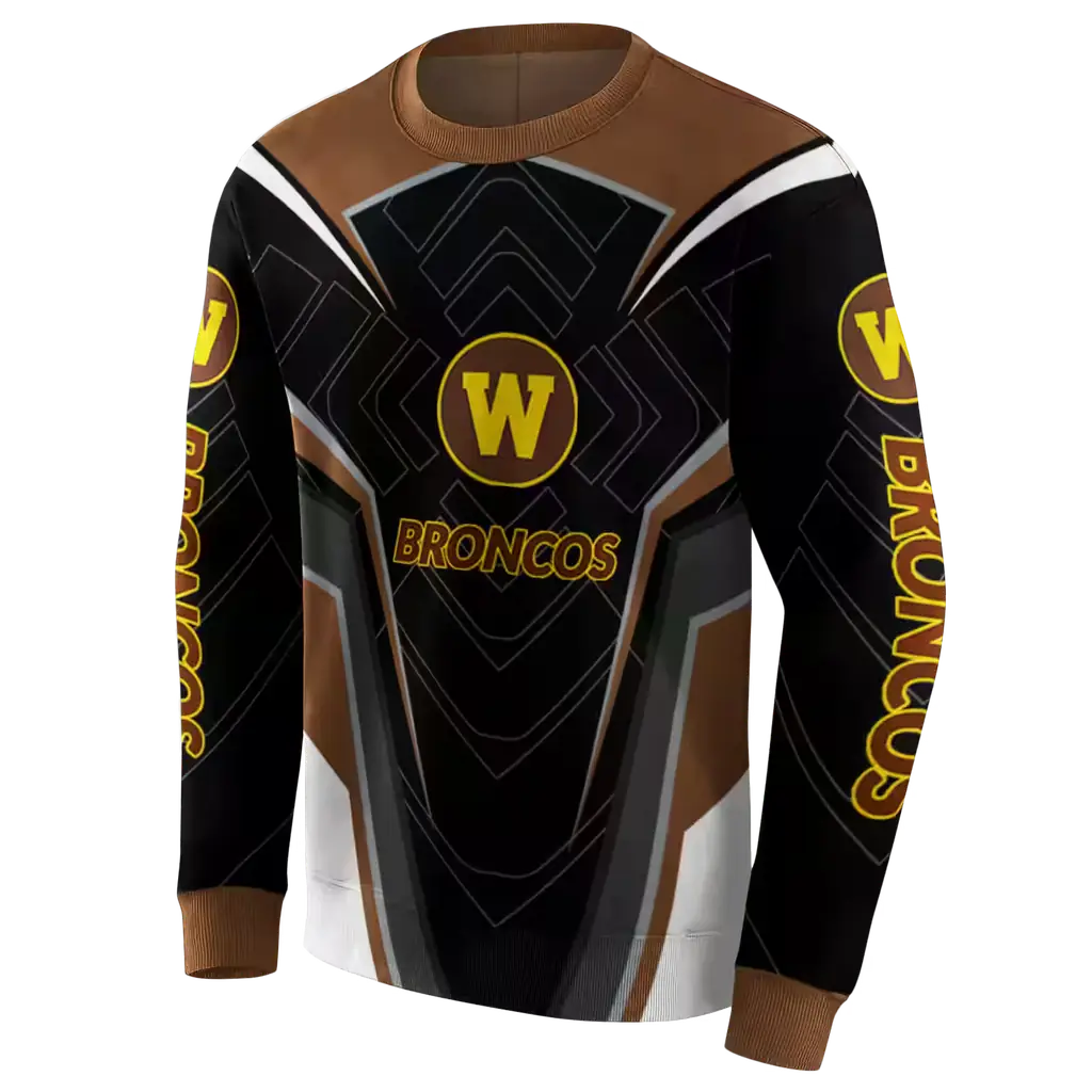 western michigan broncos futuristic pattern brown black hoodie new arrival western michigan broncos futuristic pattern brown black hoodie new arrival