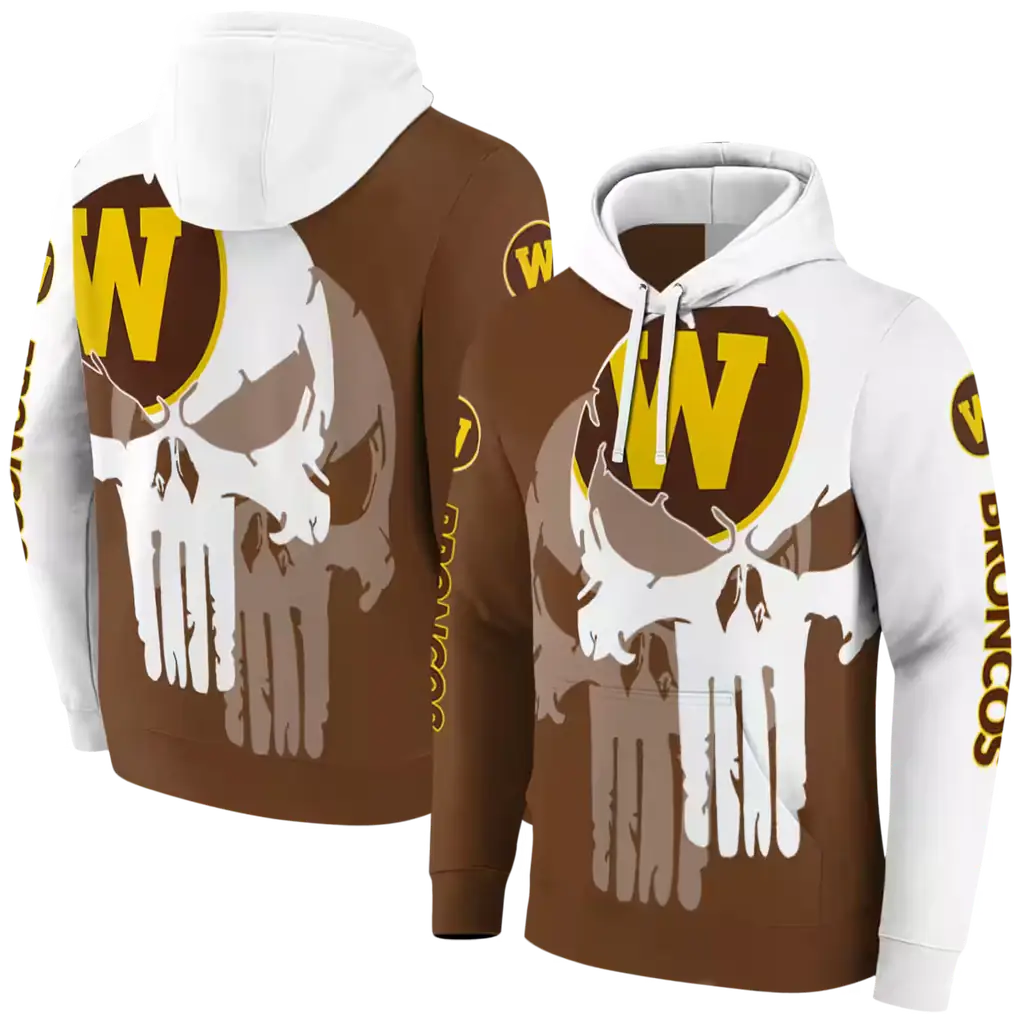 western michigan broncos graphic punisher brown white hoodie fashion forward western michigan broncos graphic punisher brown white hoodie fashion forward