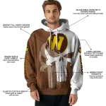 western michigan broncos graphic punisher brown white hoodie best selling