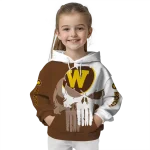 western michigan broncos graphic punisher brown white hoodie best selling